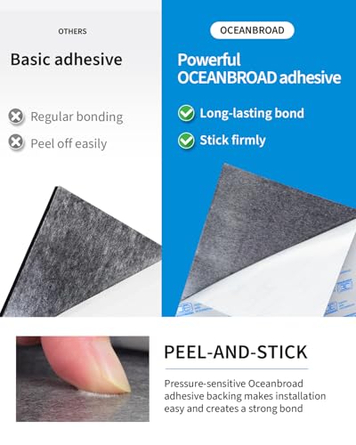 Oceanbroad Marine Grade Brushed EVA Foam Boat Flooring - Self-Adhesive, Non-Slip, 96"L x 38"W, Dark Gray