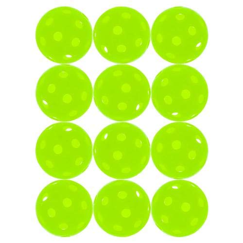 Lime Green Vision-Enhanced Poly Pickleballs (12 Pack) by Jugs