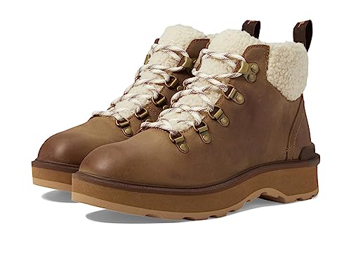 SOREL Hi-Line™ Hiker Cozy Leather Textile Shoes 6.5 Umber Tawny Buff