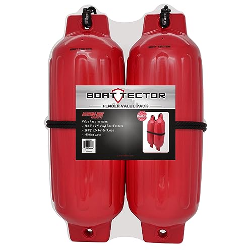 Extreme Max BoatTector Inflatable Fender 2-Pack - Red, 8.5" x 27"