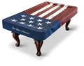 BEARCOVER Vintage 8FT Pool Table Cover Waterproof Leatherette with Stars & Stripes - Old Glory BC