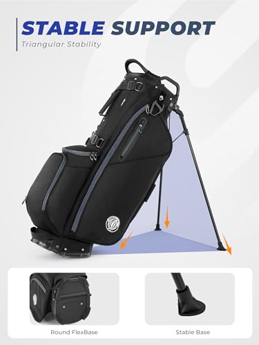 Golf Stand Bag 7-Way Full-Length Dividers for Men & Women - Black 7