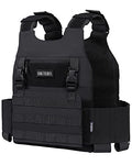 ONETIGRIS Black Low Profile Tactical MOLLE Airsoft Vest with Adjustable Waist