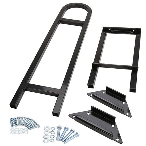 10L0L Universal Golf Cart Rear Seat Safety Grab Bar Fits Club Car, EZGO, for Yamaha with Safety Triangles Red Directive Design (Trailer Hitch Not Included)