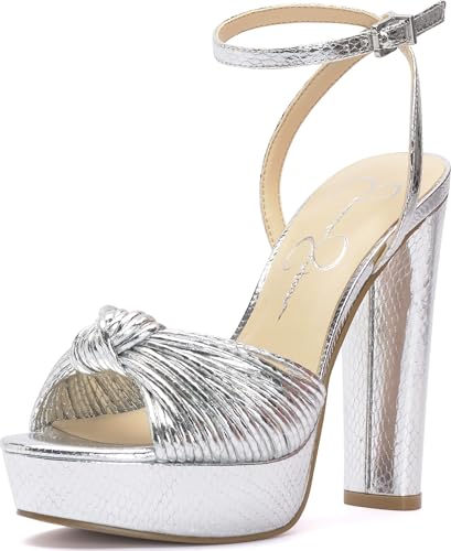 Jessica Simpson Women's Immie Silver Ankle Strap Platform Sandal - Size 8