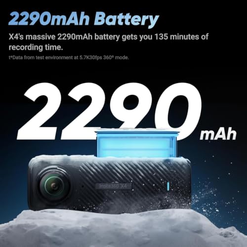 Insta360 X4 360 Action Camera Bundle - Waterproof 8K, 4K Wide-Angle, No Micro SD