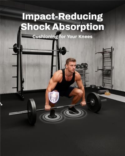 Black AIRHOP 24 Sq Ft Interlocking Rubber & EVA Foam Gym Floor Tiles, 6-Pack