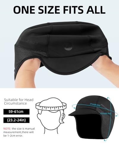 ROCKBROS Winter Cycling Cap with Sun Visor - Windproof Headwear for Men Women