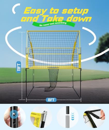 Adjustable Volleyball Practice Net System - Portable Training Aid for Serve & Spike Skills