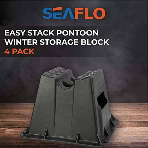 SEAFLO Heavy Duty Pontoon Boat Storage Blocks Set of 4 - Weather-Resistant & Stackable
