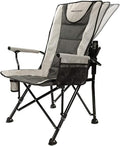 RELAED Grey Camping Chair with Adjustable Backrest & Lumbar Support