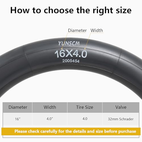 Heavy Duty 16x4.0 E-Bike Inner Tube AV32 Schrader Valve – 2 Pack