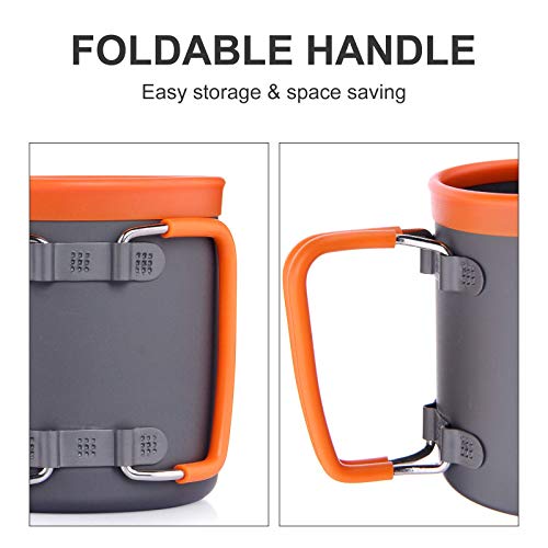 Lightweight Collapsible Travel Coffee Mug with Handle for Hiking Camping