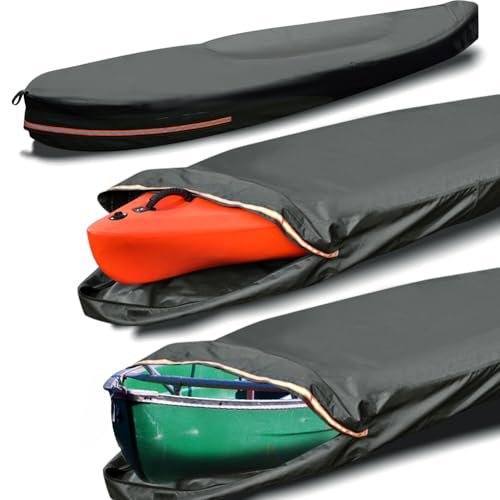 Smikodo 10-13FT Waterproof Tear-Resistant Kayak Cover with Zipper, Heavy Duty Outdoor Storage