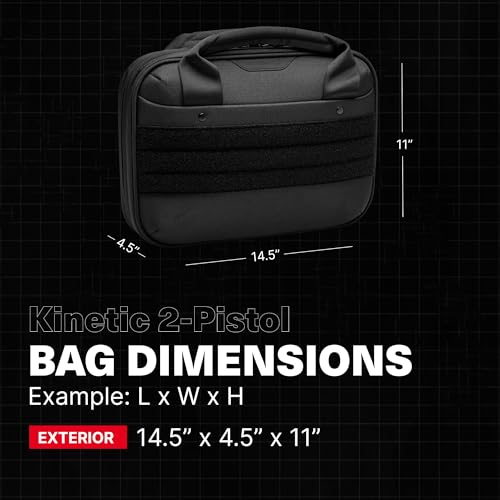 Condition 1 Black Kinetic 2 Pistol Bag for Full-Size Pistols with Optics