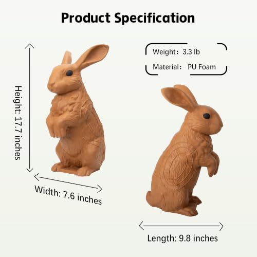 Portable 3D Rabbit Archery Target with Ground Stakes - Self-Healing Foam