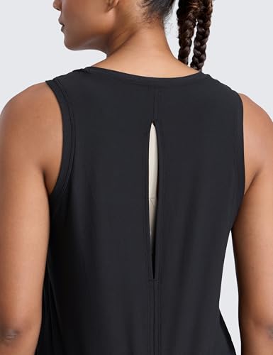 Open Back Workout Tank Top for Women - Small Black Cloudweight Fitness Top