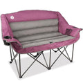 Northroad Purple Oversized Double Camping Loveseat Chair with Cup Holders & Carry Bag