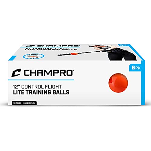 12-Inch Softballs for Batting Practice - Pack of 6, Lite Control Flight