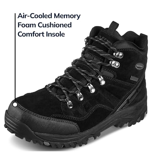 Men's Waterproof Work Boots with Memory Foam Insoles - Skechers Relment Pelmo