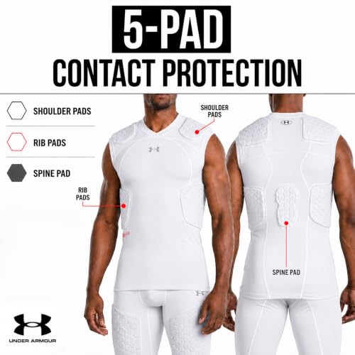 Under Armour Gameday Pro 5-Pad Football Compression Shirt Men White Medium
