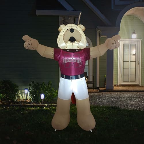 Mississippi State Bulldogs 7FT Inflatable Mascot with LED Lights & Blower for Game Day
