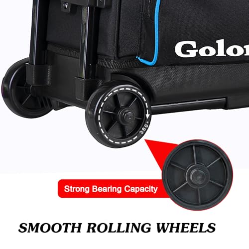 Goloni Blue 3-Ball Bowling Bag with Wheels & Retractable Handle – Large Capacity