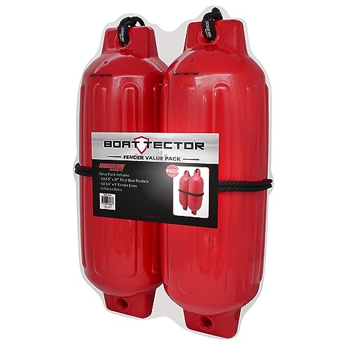 Extreme Max BoatTector Inflatable Fender 2-Pack - Red, 8.5" x 27"