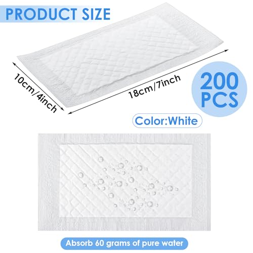 200 Pcs Meat Absorbent Pads 4x7 Inch Food Grade Fish Poultry Soaker Pads