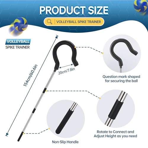 Adjustable Volleyball Spike Trainer with Real Ball Feel - Hitting & Jumping Practice Equipment