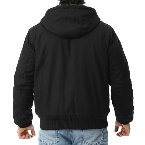 XX-Large Men's Waterproof Work Coat with Fleece Lining - Black