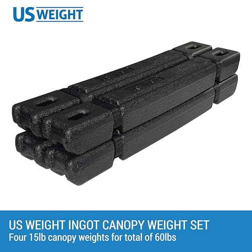 US Weight Black 4-Pack 15 lb Canopy Weights - Secure Tents & Umbrellas