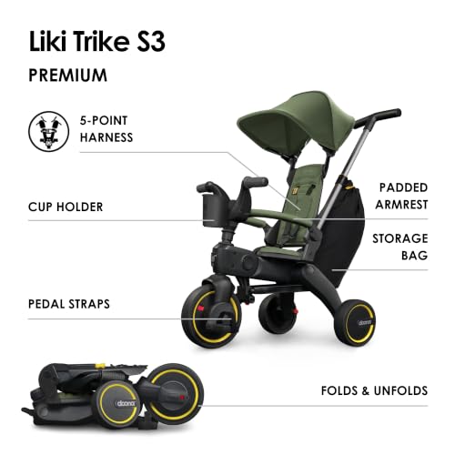 Doona Liki Trike S3 Desert Green 5-in-1 Foldable Toddler Tricycle