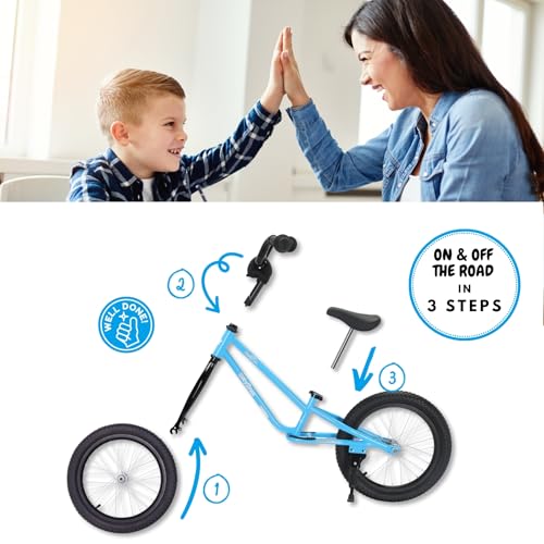 Bicystar 16-Inch Kids Balance Bike with Air Tires, Black, Adjustable for Ages 5-8