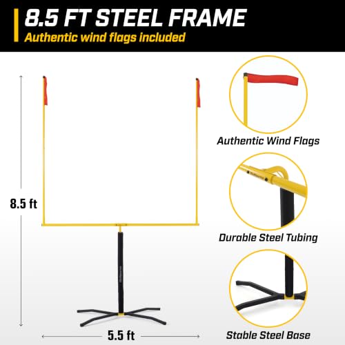 8.5 ft Steel Football Goal Post for Backyard & All-Surface Use