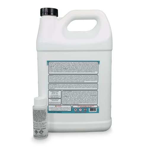 Fiberglass Warehouse White Gel Coat - 1 Gallon, No Wax, Easy Application with Catalyst