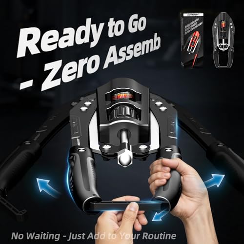 FullBlack Hydraulic Arm Exerciser with Adjustable 22-440lbs - Home Fitness Equipment