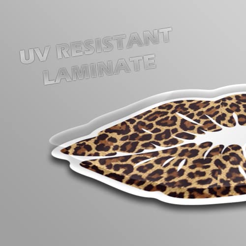 Car Window Vinyl Decal Sticker Leopard Print 2 Pack - 5 Inch Vehicle Decals