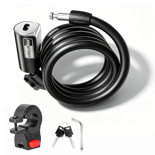 Heavy Duty Electric Scooter Lock 4FT 12mm Steel Cable with Mounting Bracket