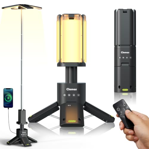 Rechargeable Telescopic Camping Lantern 6000LM Waterproof & Portable Power Supply - Gray, 3.6Ft