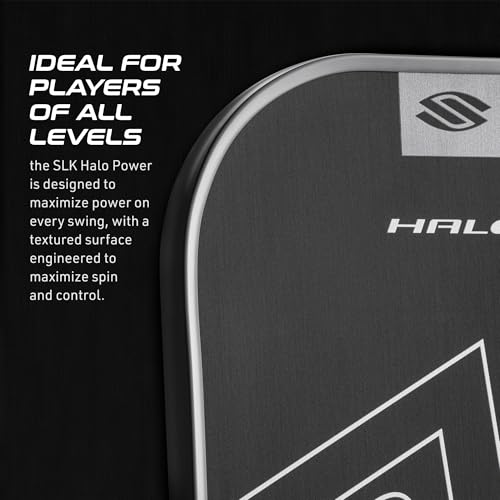 Selkirk Sport SLK Halo Power XL Pickleball Paddle - Raw Carbon Fiber, Extended Length, Gray