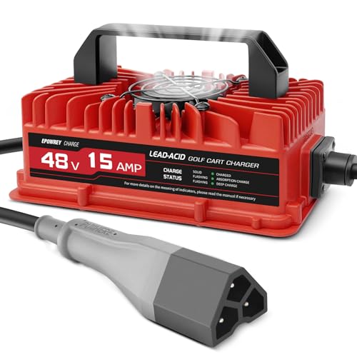 15 Amp Golf Cart Charger for 48V EZGO RXV & TXT - Red Variation