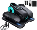 Morelax Cyan Under Desk Elliptical Machine with Resistance Band & Remote, 12 Speeds for Seniors