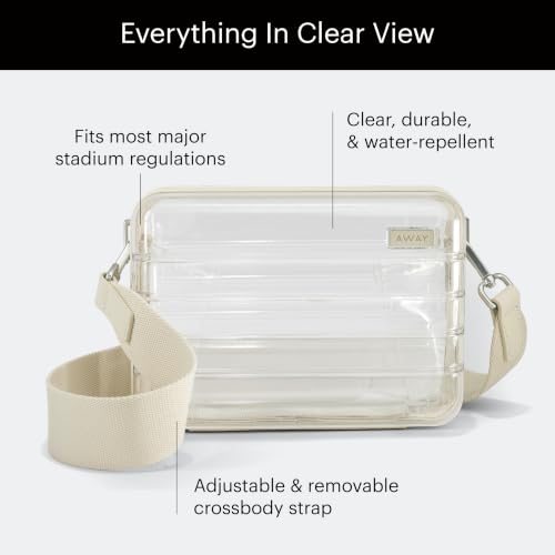 Salt White Away Stadium Bag - Clear Crossbody Purse, Stadium-Approved