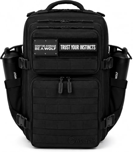 WOLFpak 35L Athletic Gym Backpack - Waterproof Oxford, Laptop, Alpha Black