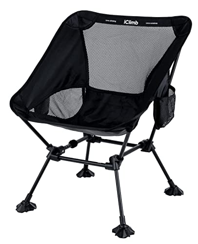 Ultralight Folding Beach Chair with Anti-Sinking Feet - Black 2-Pack