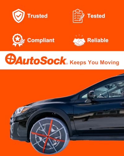 AutoSock Snow Socks for Passenger Vehicles HP697 - Pack of 2, Winter Tire Traction Device