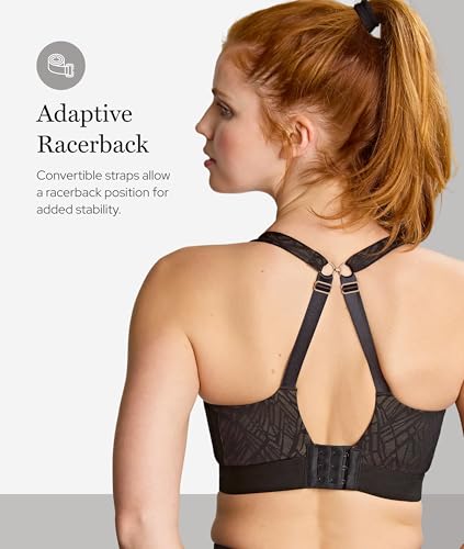 Panache Women's Endurance Wired Sports Bra 34F Black Non-Padded Breathable Support