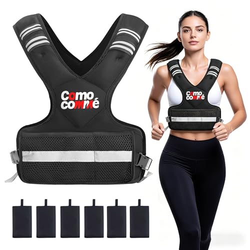 12-18 lb Adjustable Weighted Vest for Men & Women with Pockets - Black