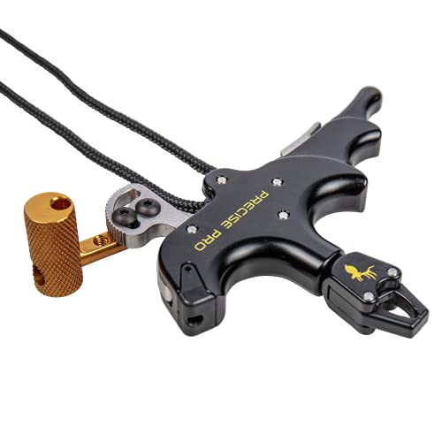 Trophy Ridge Precise Pro Archery Release - Pro Performance, 4-Finger Design, Smooth Sear-Style Mechanism, Torque-Free Rotation, Adjustable Thumb-Trigger and Sear Tension, Sling Wrist Strap Included